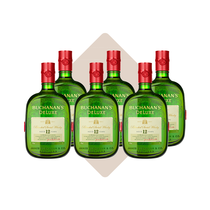 6 unidades Whisky Buchanan's Deluxe 12 Anos 750ml